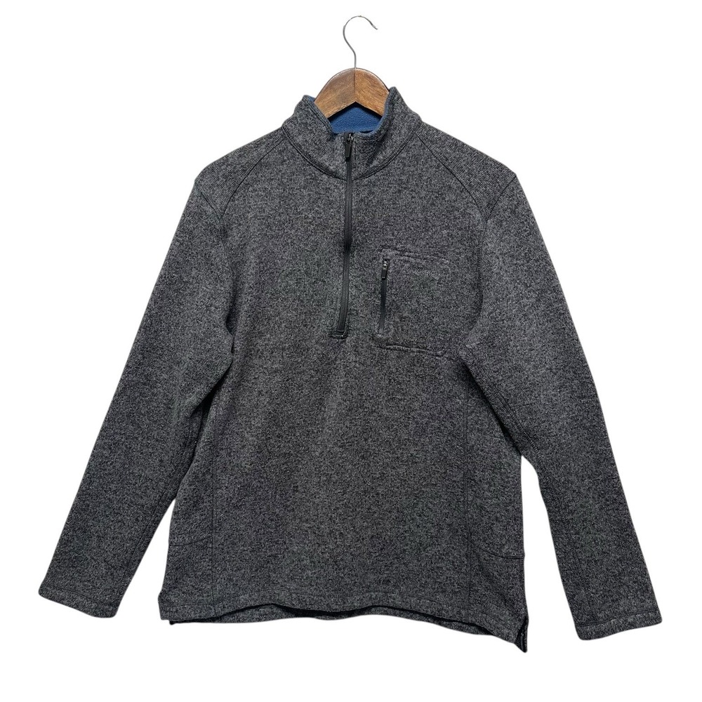 Woolrich Sweater Mens‎ Size M Gray Quarter Zip Pullover Fleece Outdoors Hiking
